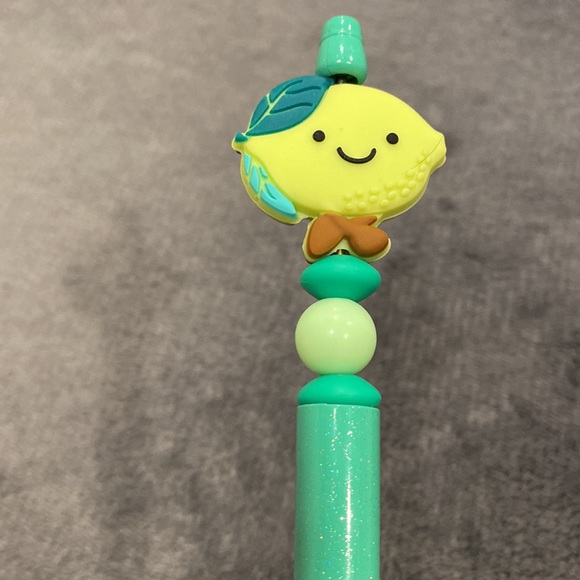 Set of 2 Pens Lemon & Lime Glitter Pens Writing Stationary - Picture 2 of 3